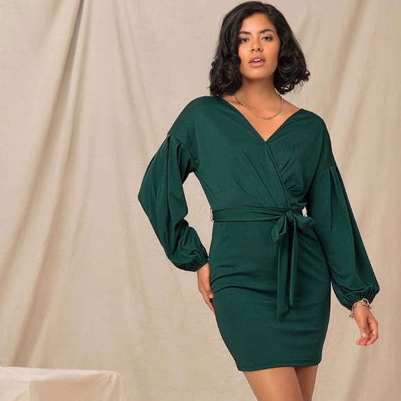 Unbranded Dresses & Skirts - NEW| Dark Green Belted Dress